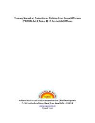 training manual on pocso act and rules