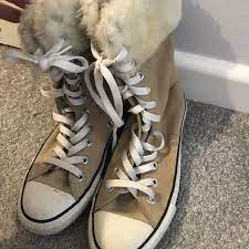 women s converse boots in cream and