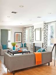 modern living room with teal and orange