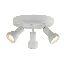 Hampton Bay 3 Light Dimmable Led Round Ceiling Directional Track Lighting White For Sale Online Ebay