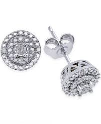 Diamond Stud Earrings 1 10 Ct T W In Sterling Silver