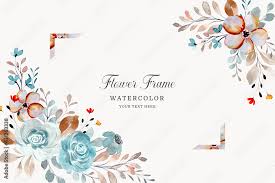 watercolor flower frame rose fl