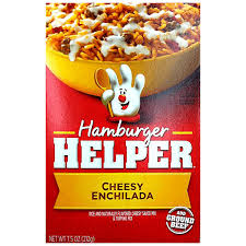 hamburger helper rice and cheesy sauce