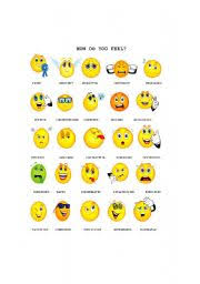 How Are You Feeling Today Chart Esl Worksheet By Driceyj