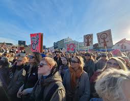 iceland women go on strike in demand