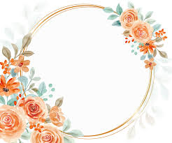 rose flower frame with watercolor for