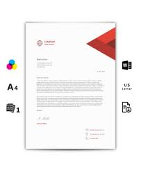 letterhead template ms word red