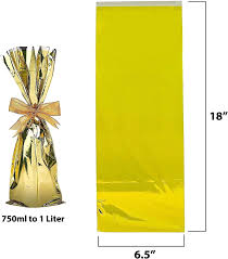 metallic gold mylar wine gift bags