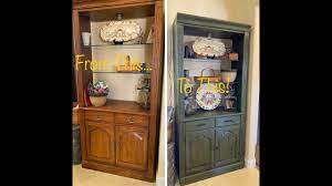 chalk paint update to a curio cabinet