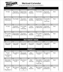 7 workout calendar templates free
