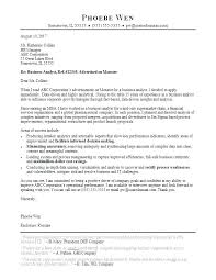 Cover Letter For Business Analyst Internship Cover Letter For