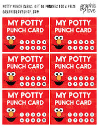 Elmo Inspired Potty Training Chart Free Punch Cards