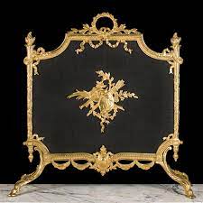 Antique French Fire Screen In Gilt