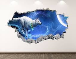 Wolf Wall Decal Fantasy 3d Smashed Wall