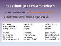 Present Perfect Wat is de present perfect? - ppt download