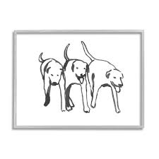Stupell Industries Dog Trio Outline