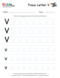printable tracing letter v worksheet