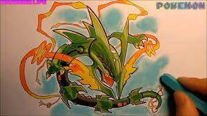 Hướng dẫn vẽ Mega RAYQUAZA pokemon huyền thoại chúa tể của bầu trời -  YouTube