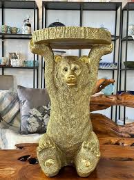 Side Table Animal Bear Gold Table