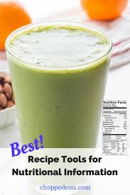 nutritional information recipes tools
