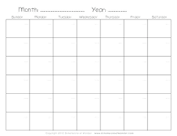Blank Month Calendar Template Free Printable Monthly With