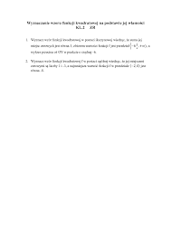 Wyznaczanie wzoru funkcji kwadratowej na podstawie jej własności - Pobierz  pdf z Docer.pl