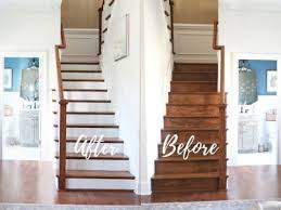 paint stained stairs white