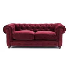 burdy red velvet chesterfield sofa