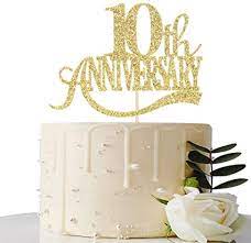 4.6 out of 5 stars 116. Amazon Com Gold Glitter 10th Anniversary Cake Topper For 10th Wedding Anniversary 10th Anniversary Party 10th Birthday Party Decorations Toys Games