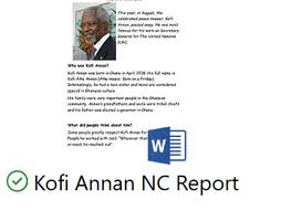 Non Chronological Report Lesson Kofi Annan Black History Famous