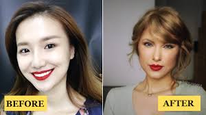 chinese woman uses makeup to transform