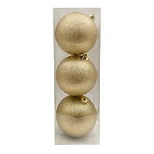 gold glittered shatterproof ornaments