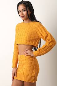 Find a cable knit sweater for women, a cable knit sweater for juniors, and new arrivals activewear coats & jackets dresses jeans leggings & pants pajamas rompers & jumpsuits sets & outfits shorts & skirts sweaters swimwear shirts & tops. Two Piece Square Cable Knit Crop Sweater With Mini Skirt Set Dirtysouthvintage Com