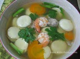 thai clear soup with roll egg kang