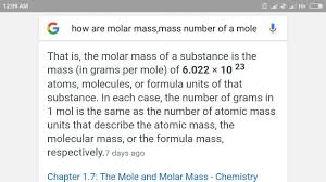 How Are Molar Mass Mass And Number Of Moles Of A Substance