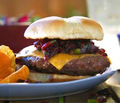 grilled venison burger with cherry
