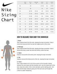 Nike Womens Clothing Size Chart Nike