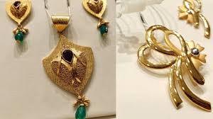 tanishq latest gold pendant earrings