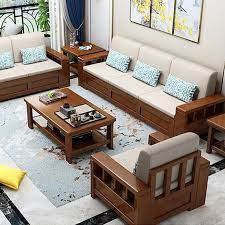 sagun wood wooden sofa set 3 1 1