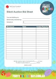 Silent Auction Bid Sheet Free Format Template Bidding Sheets