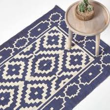 white cotton geometric kilim rug
