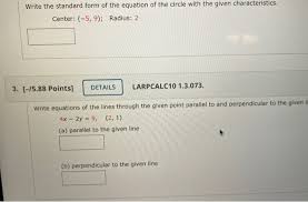 write the standard form of the equation