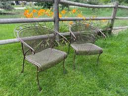 Bronze Wrought Iron Patio Deck Chairs