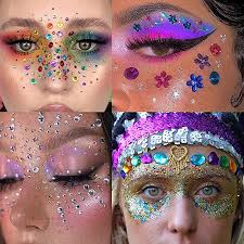10 sheets face gems jewels for makeup