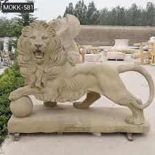 Outdoor Marble Guardian Lion Statues
