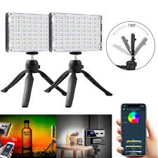 Gvm 2 Pack Rgb Led Camera Light Full Color Output Video Lights With App Control Cri97 Dimmable 3200k 5600k Light Panel For Youtube Dslr Lighting With Battery Stand Filter Walmart Com Walmart Com