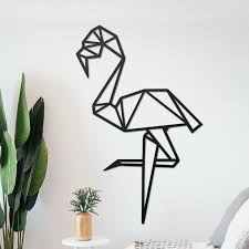 Geometric Flamingo Steel Wall Art