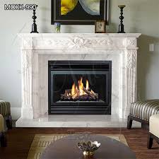 White Modern Marble Fireplace Surround