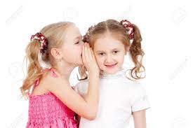 Little Girlfriends Sharing A Secret Isolated On A White Background Stock  Photo, Picture and Royalty Free Image. Image 12266175.
