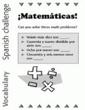 Spanish riddles with numbers and letters. Spanish Vocabulary Math Problems Foreign Languages Printable Grades 5 12 Teachervision
